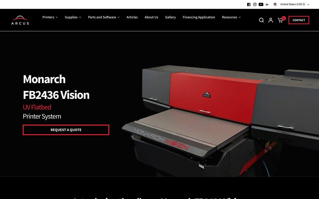 Arcus Printers — website built by Pulse Marketing